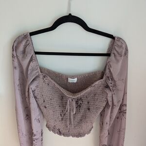 Wilfred Lavender Floral Smocked Blouse